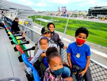 family at race track
